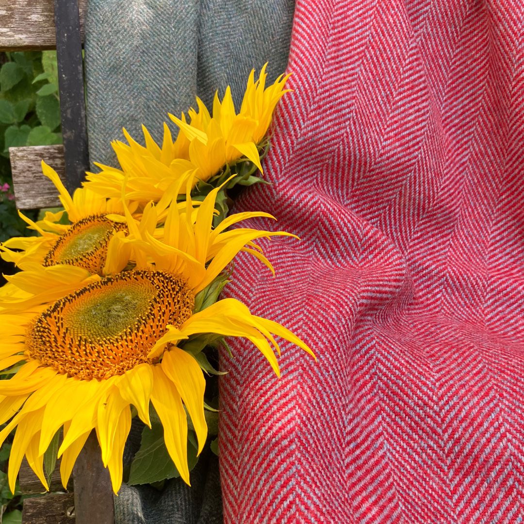 Herringbone wool throws