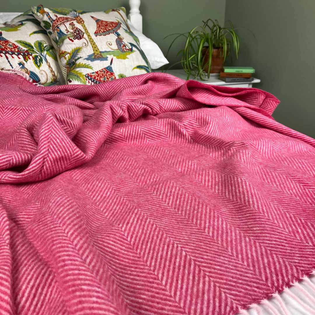merino lambswool throw on a bed