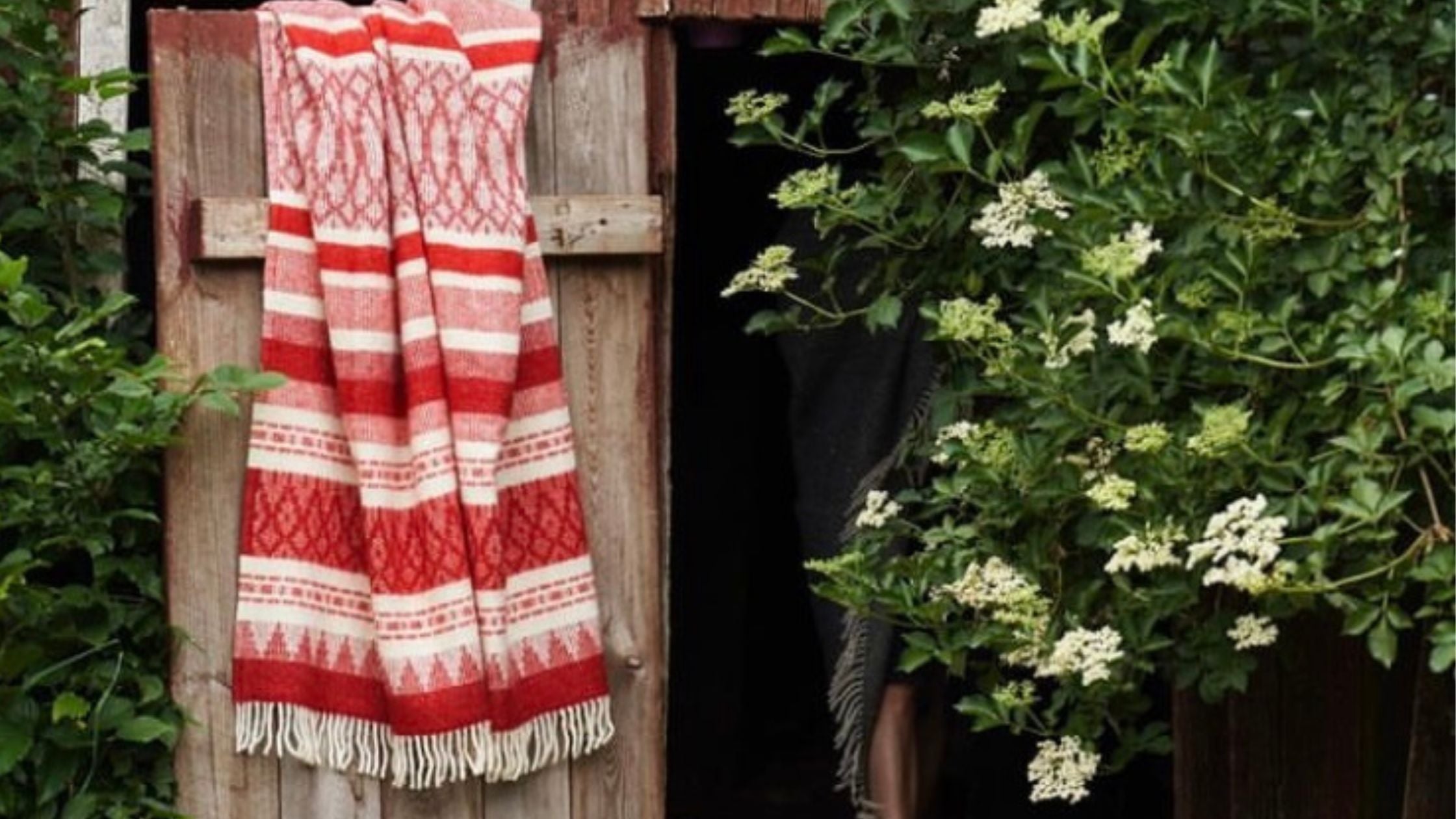 red wool throws and blankets