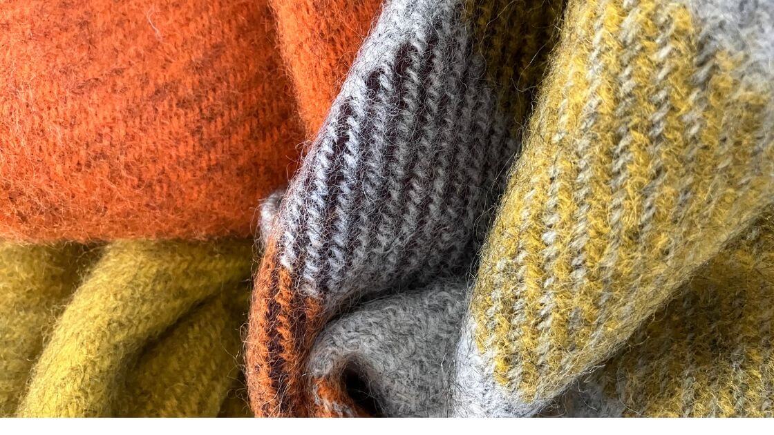 multi colour wool throws