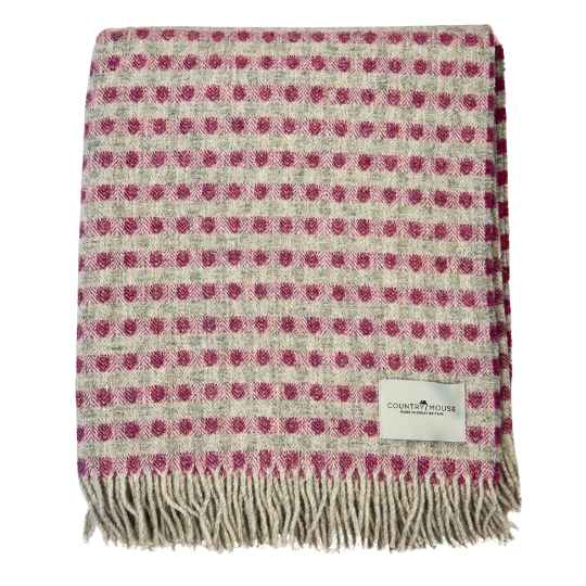 Berry spot wool throw