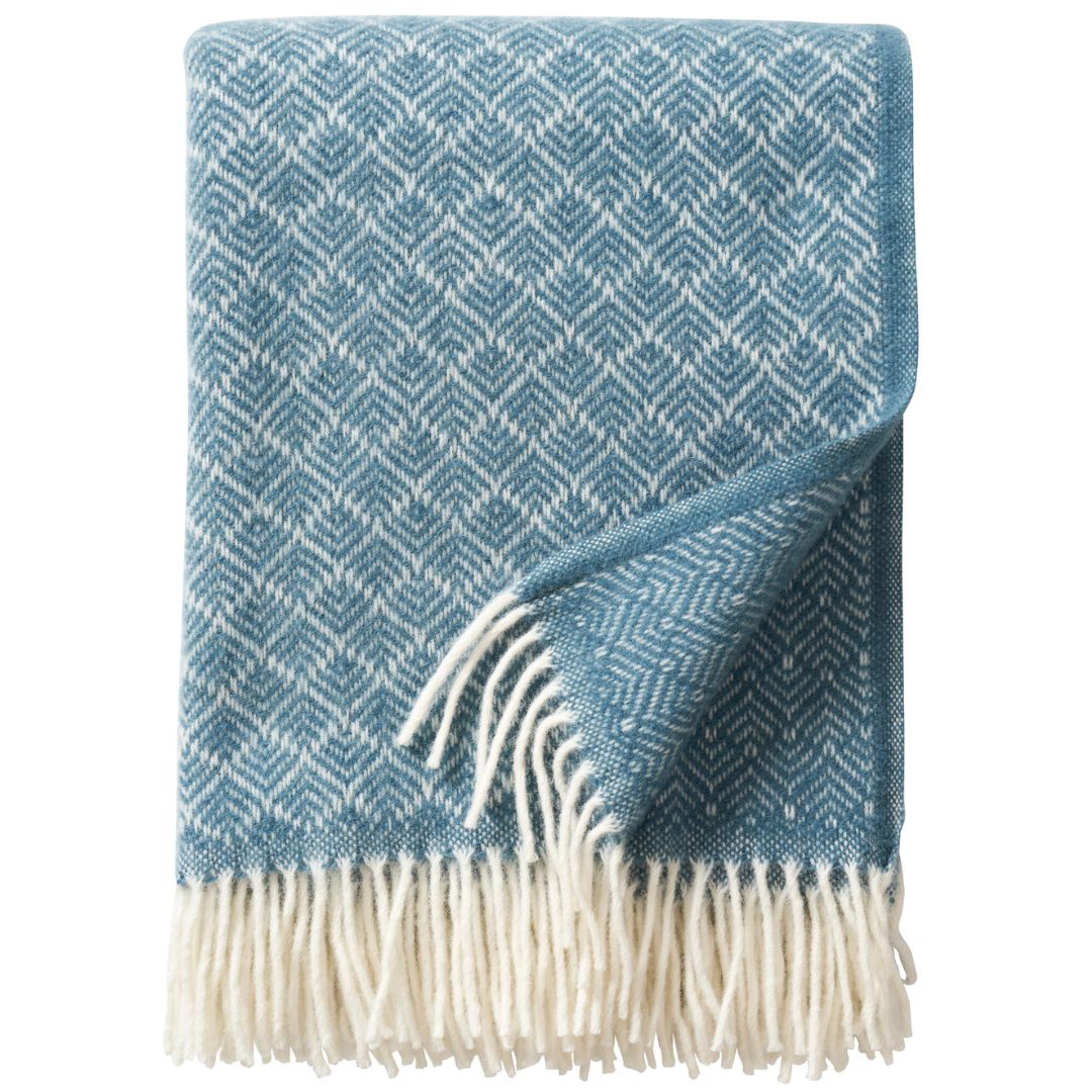 Blue Pampas wool throw