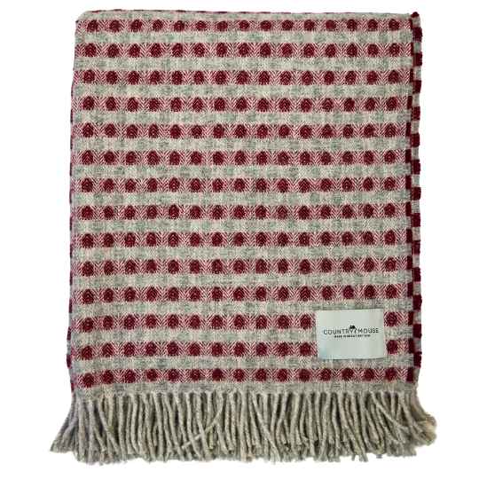 Burgundy Spot Wol Throw