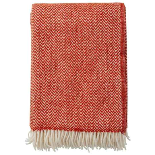 Chevron Ruby Red wool Throw