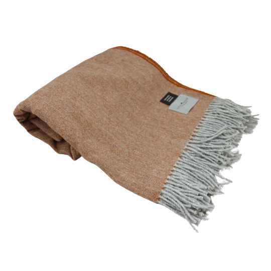 cinnamon recycled wool throw rolled