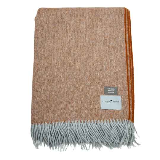 cinnamon recycled wool throw