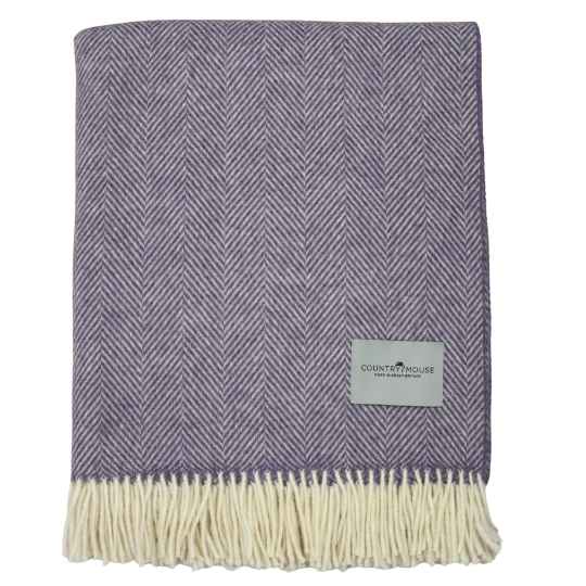 Clover herringbone merino lambswool throw