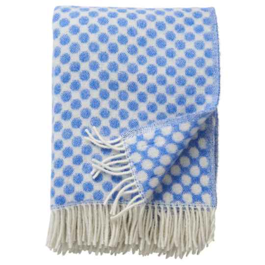 Gotland Blue Dot Wool Throw blanket