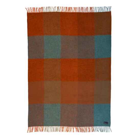 orange gotland check wool throw