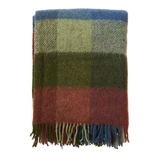 gotland multi green wool throw