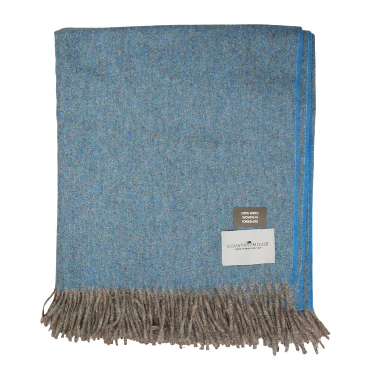 ink blue recycled wool throw