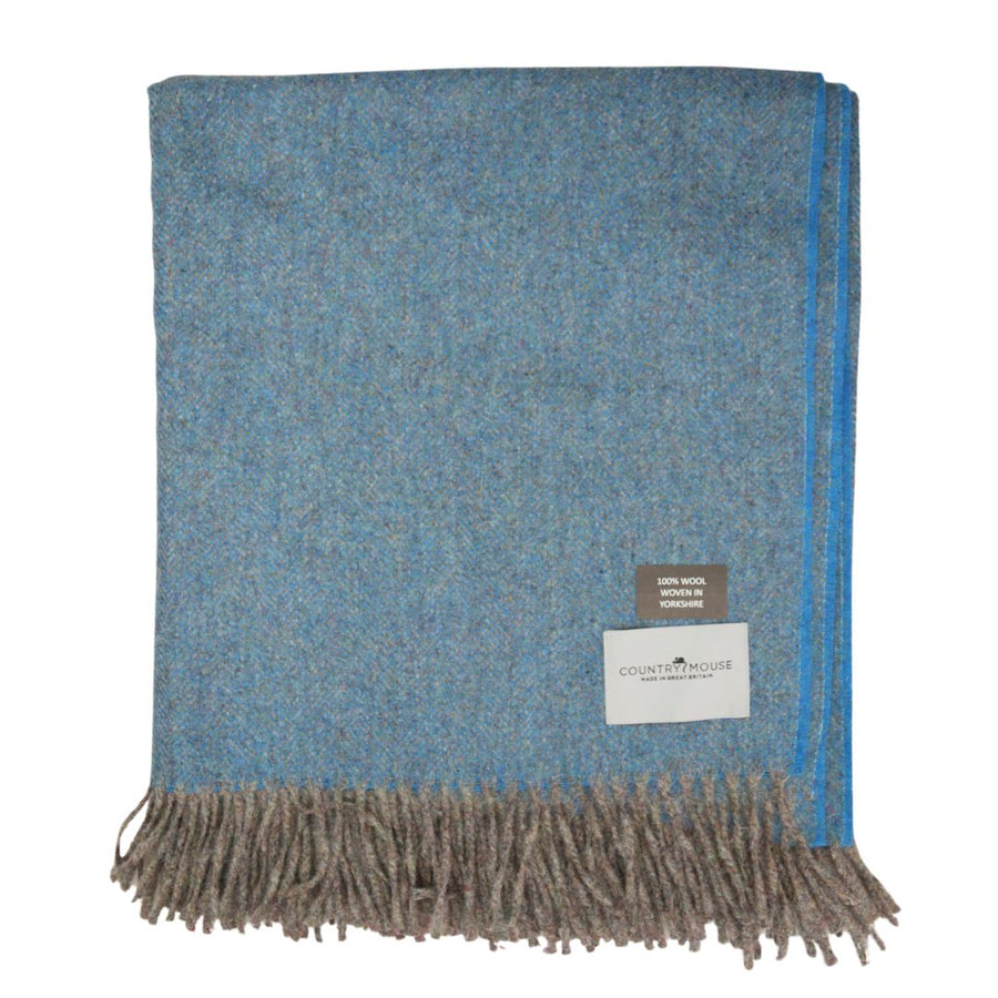 ink blue recycled wool throw