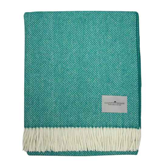 Jade Merino Wool Throw – Country Mouse - Main Image