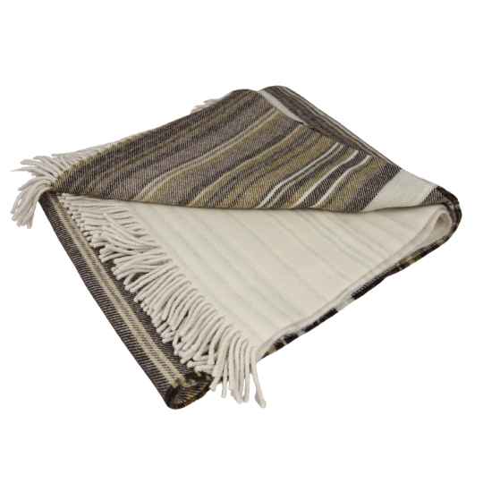 neutral stripe wool blanket