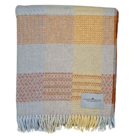 patchwork sunshine merino wool throw