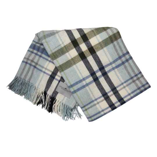 pinacree sea blue merino wool throw