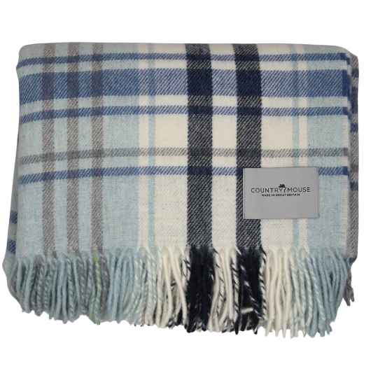 sea blue merino wool throw