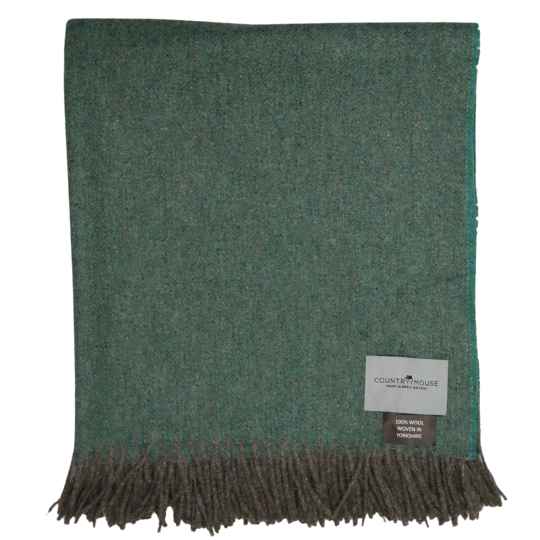 sea green herringbone wool throw
