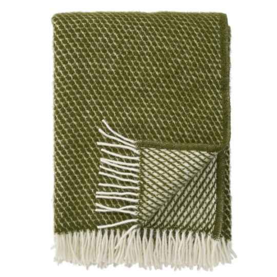 Velvet Avocado green Wool Throw