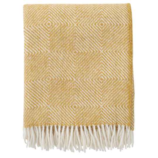 Yellow swedish recycled wool throw