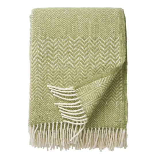 zig zag leaf green wool throw