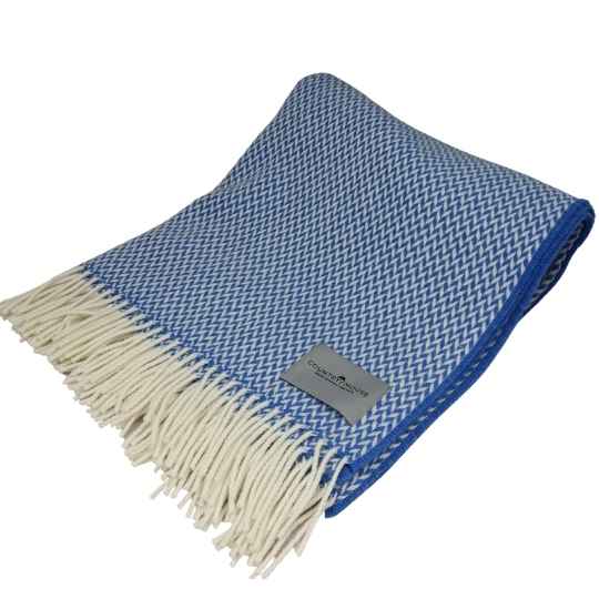 Cornflower blue merino blanket