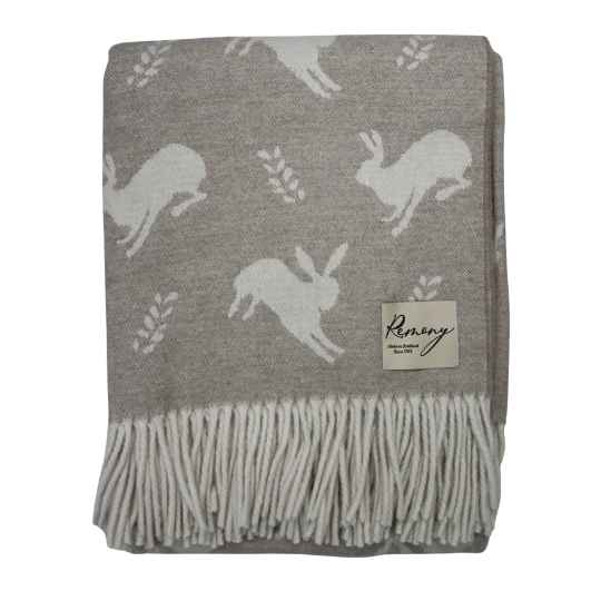 hare merino wool throw