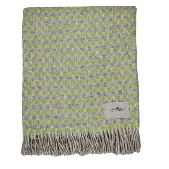 lime spot wool throw