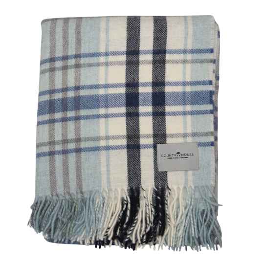 merino wool throw sea blue