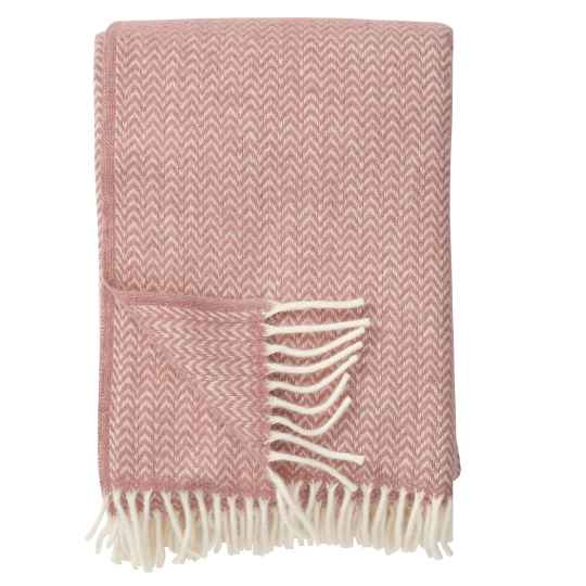 Chevron Light Pink Eco lambswool throw