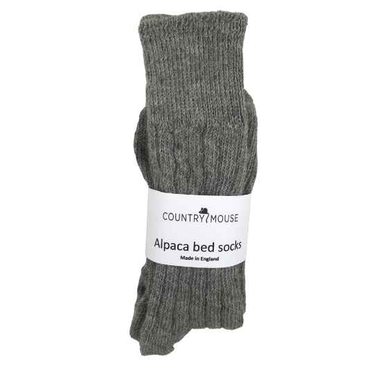 Grey Alpaca Bed Socks