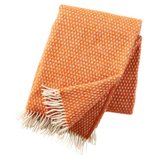 Orange Lambswool throw