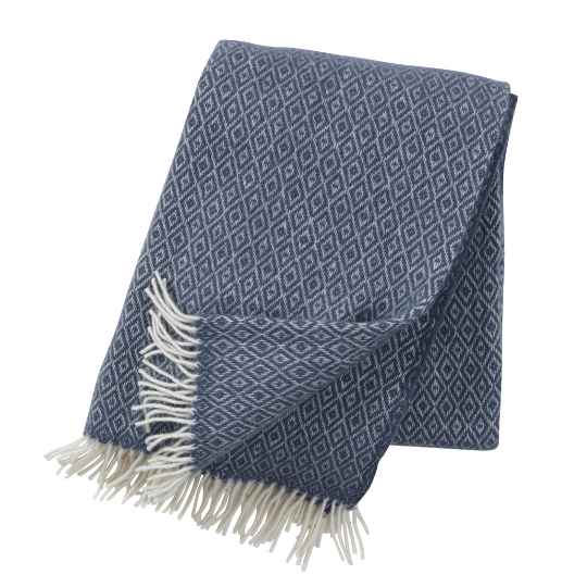 stella smokey blue wool throw