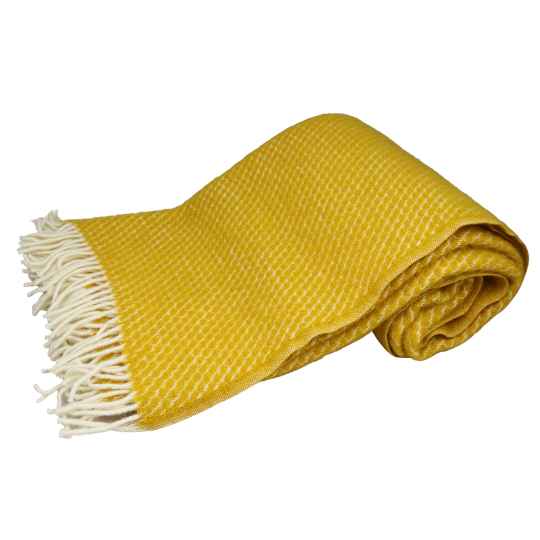 Velvet yellow saffron throw