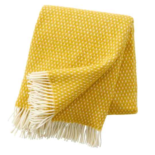 yellow swedish lambswool throw