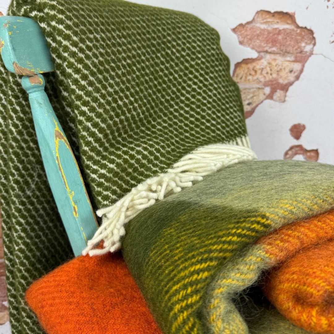 autumn wool throws on a chair
