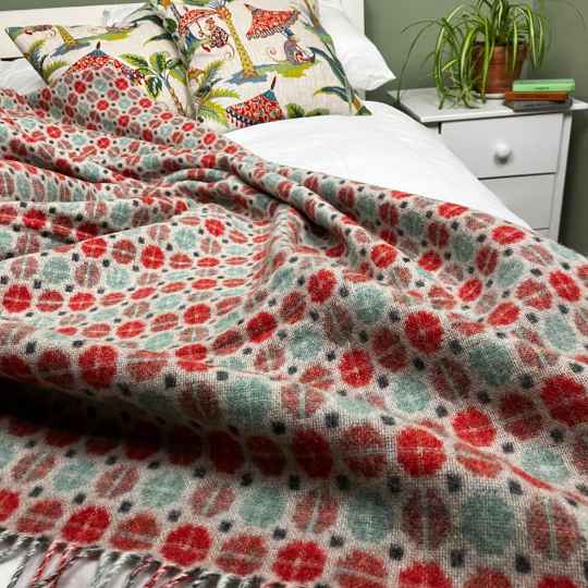 Merino wool blanket on a bed