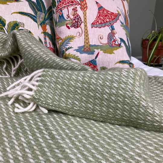 Green wool blankets