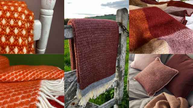 Orange wool blankets and wool throws