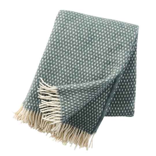 Balsam green lambswool throw