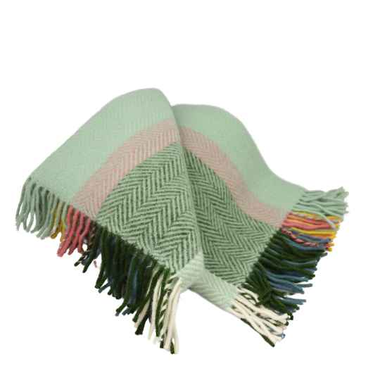 Birka meadow herringbone wool throw