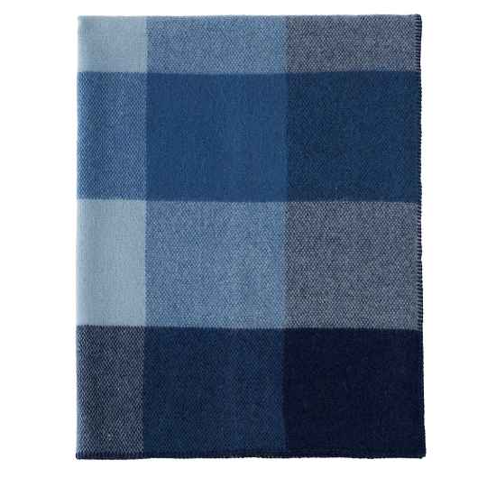 Blue Block Check Wool Blanket