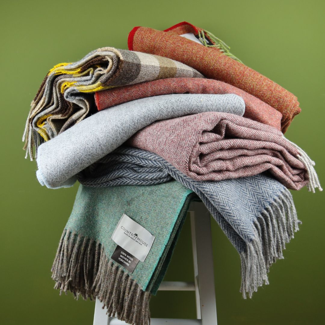 Wool throws and wool blankets UK. Country Mouse