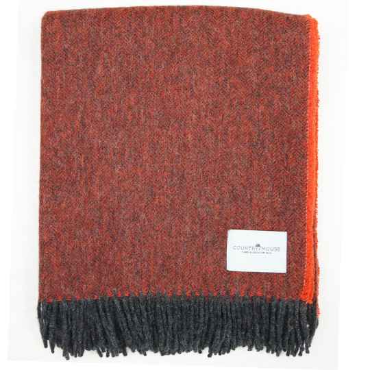 burnt orange wool throw