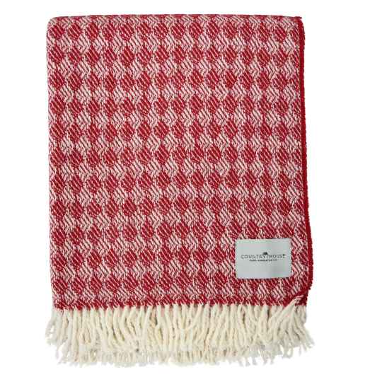 cherry red wool throw