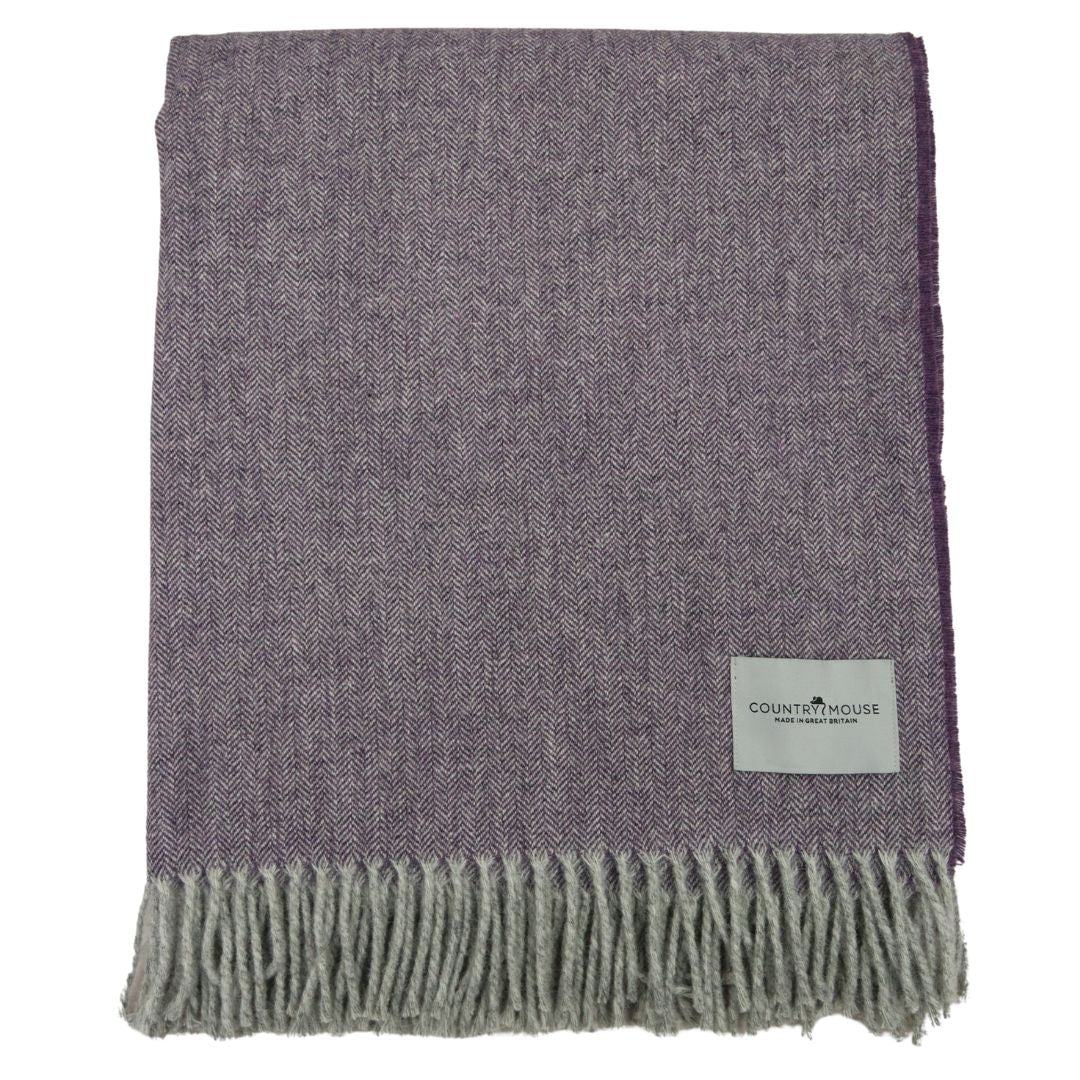 clover herringbone wool throw