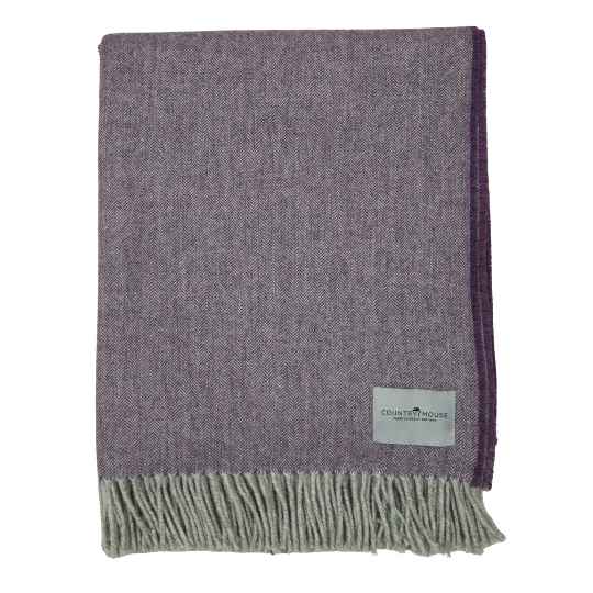 clover recycled herringbone wool throw on a white background