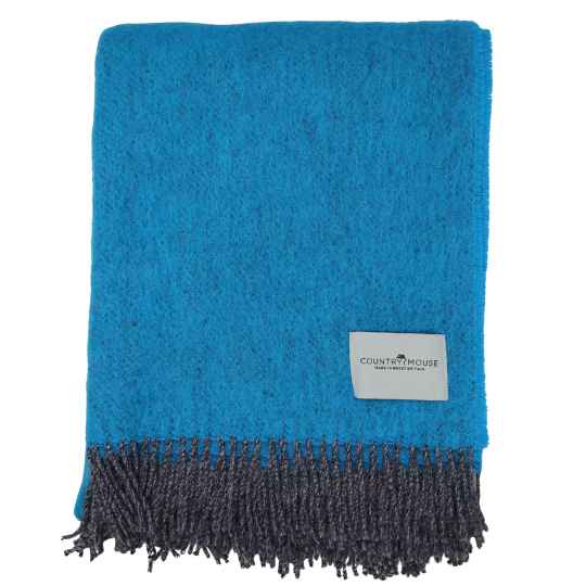 cornflower blue wool throw