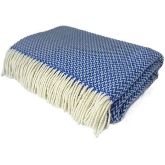 blue merino wool throw
