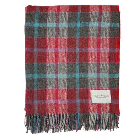 cuntry check wool throw